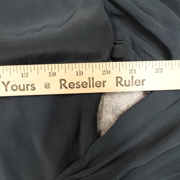 Something Navy Top Womens Small Button Front Crew Balloon Long Sleeve Blouse - Picture 7 of 9